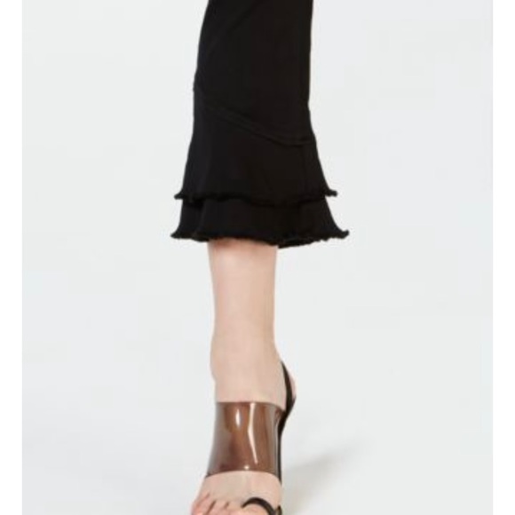 INC Double Ruffle-Hem Ankle Jeans - Black Size 10 - Picture 3 of 8